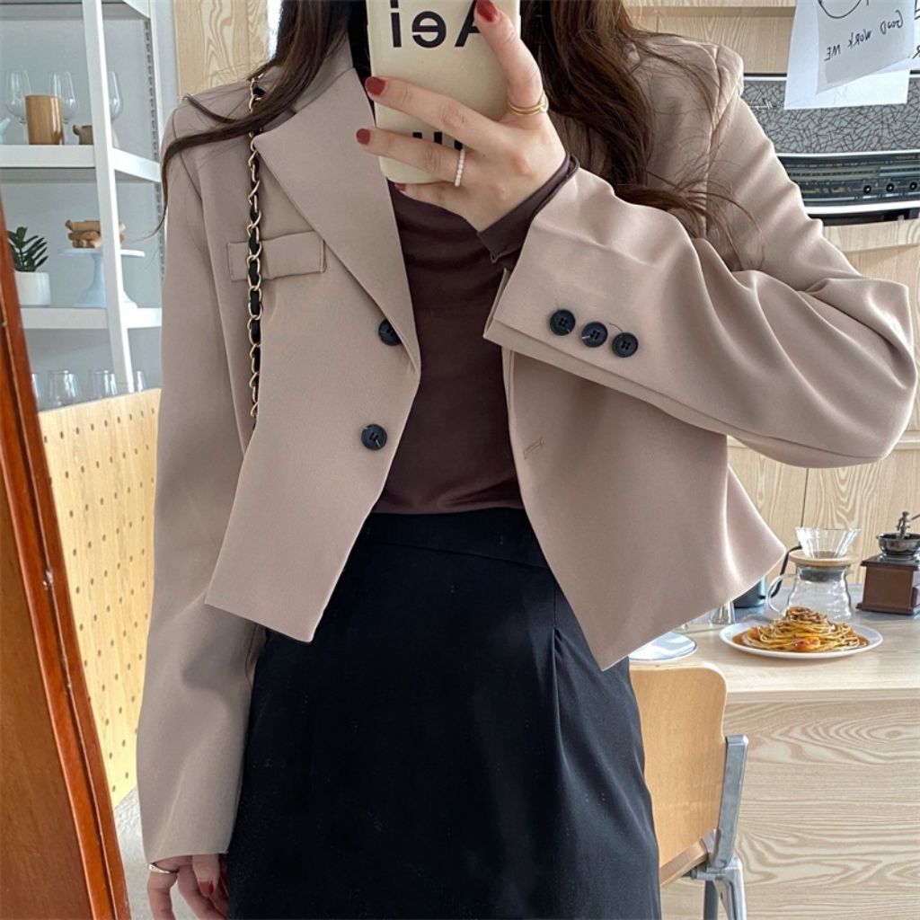 blazer lengan pendek korea style/ blazer wanita/crop