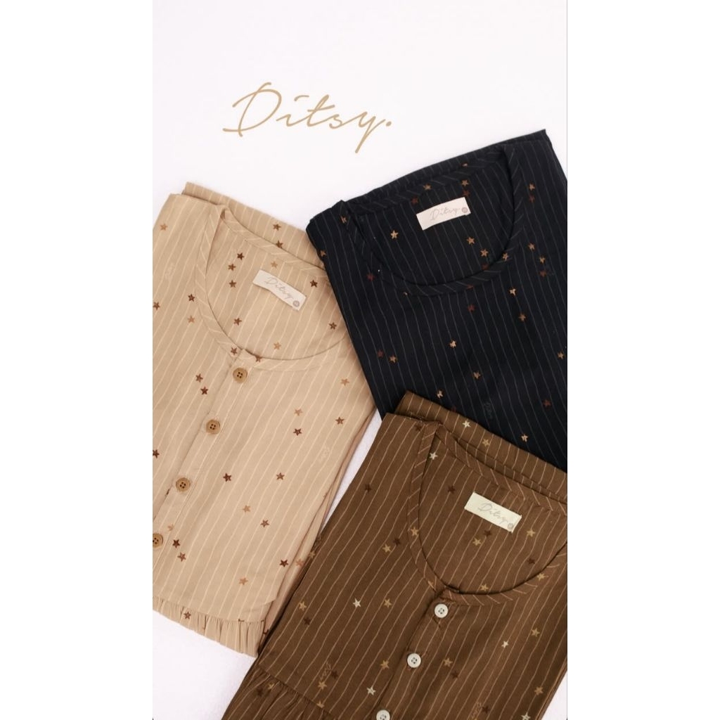 Ster Coffee Beige Jetblack Ditsy Nightgown Little Ditsy