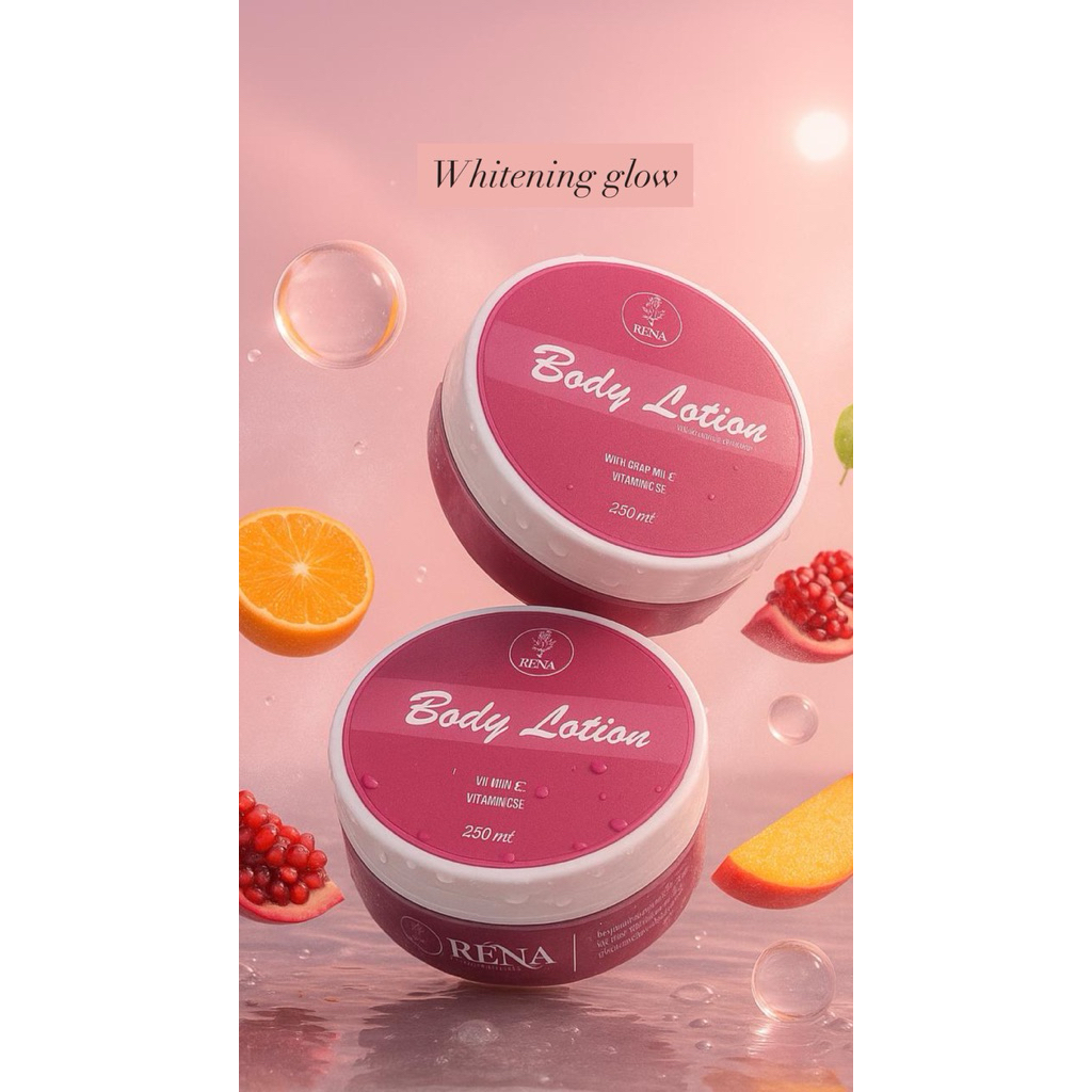 Whitening Glow Renssglow 250ml | Lotion Pencerah & Pemutih Kulit dengan Goat Milk & Vitamin C & E