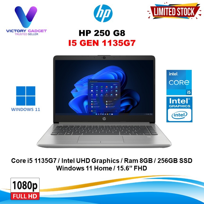 HP 250 G8 Core i5 1135G7 8GB 256GB SSD W11 15.6FHD