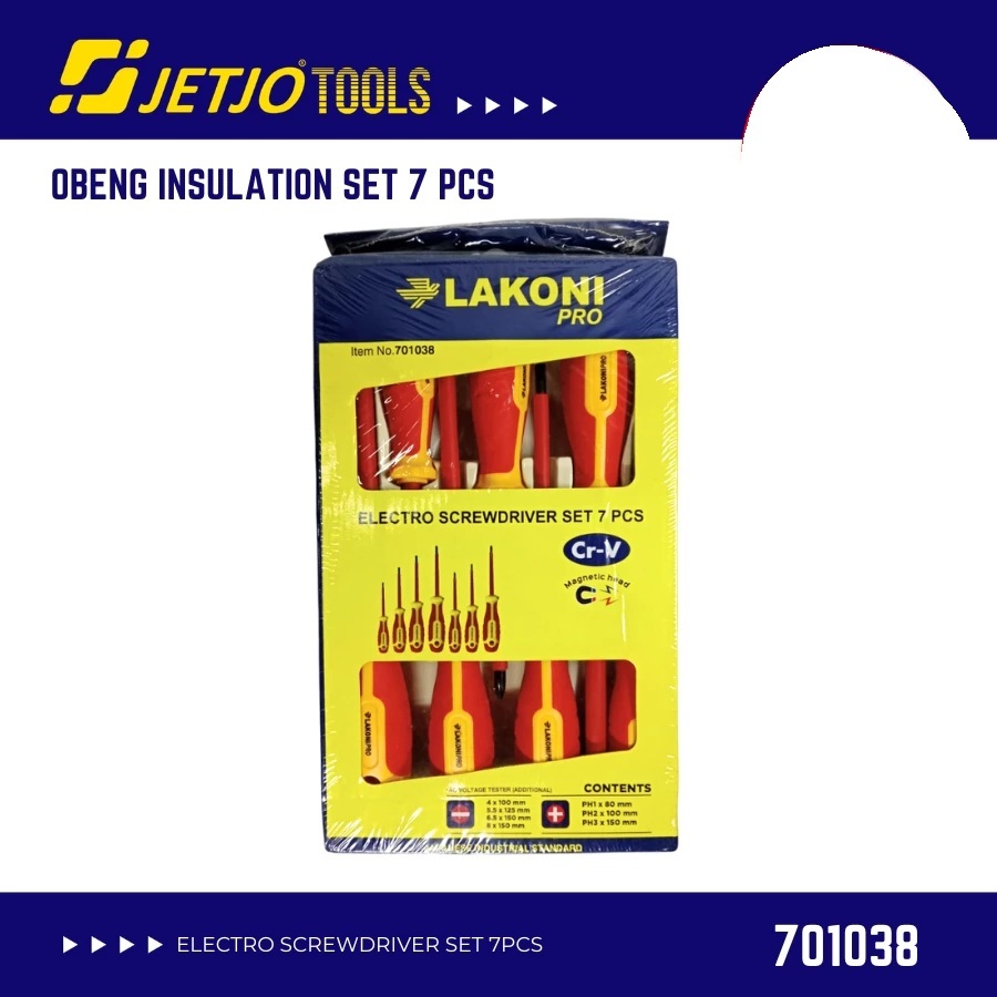 Jetjo Insulation Screwdriver Set 7 Pcs VDE || Jetjo 7 Pcs Insulated Screwdriver Set VDE