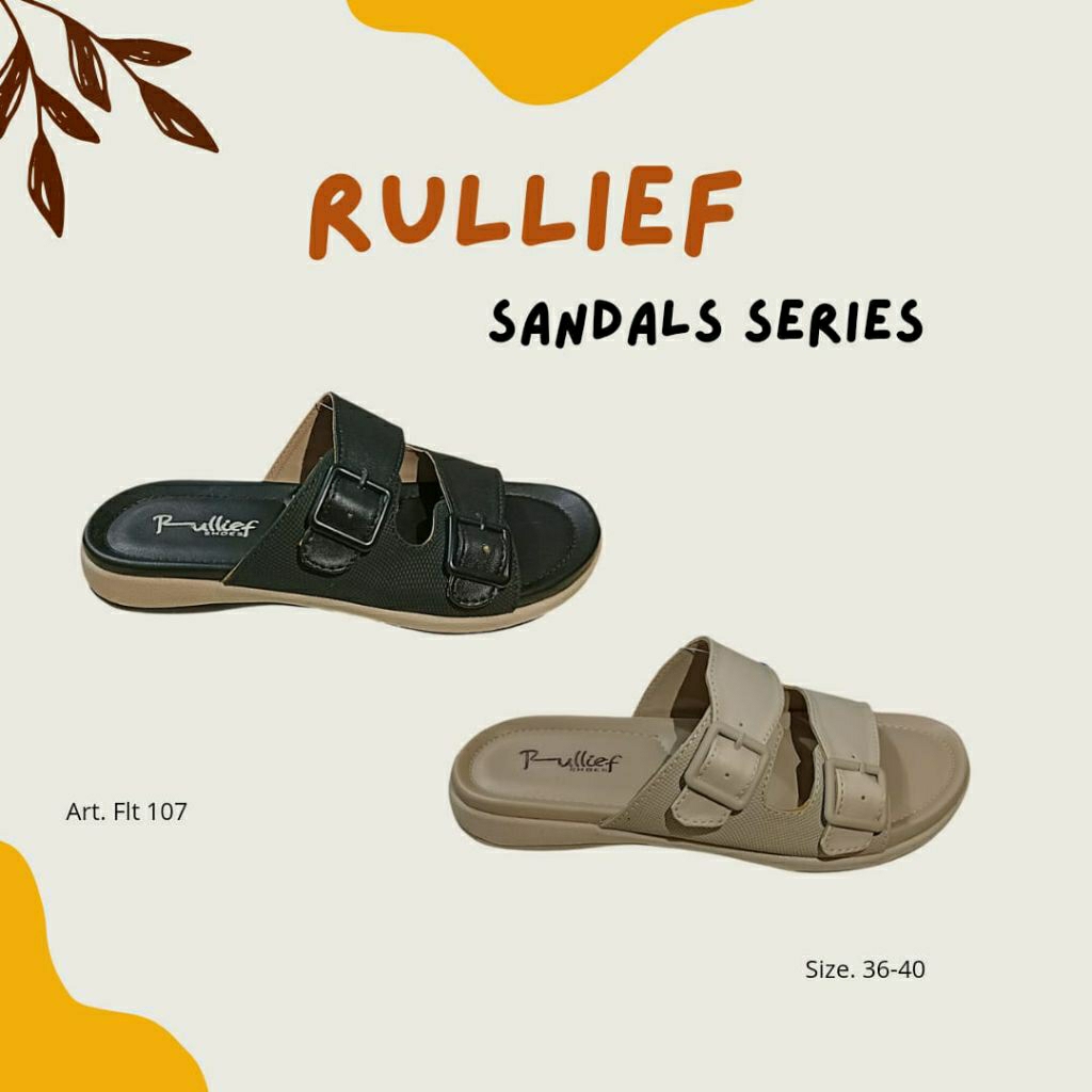 RULLIEF ORIGINAL//SANDAL SLOP WANITA//SANDAL TEPLEK WANITA//SANDAL  SLOP MODEL BAN 2 GESPER WANITA D