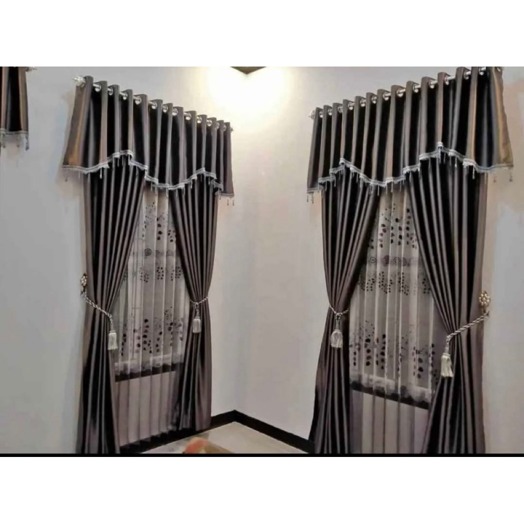 Gorden Poni Rumbai Manik Manik Jendela Pintu Ruang tamu Mewah Minimalis Blackout panjang 2 meter