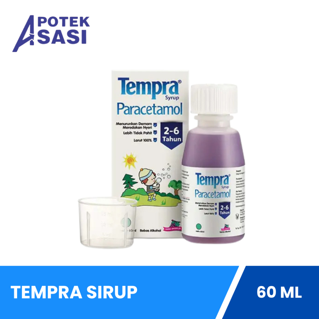 Tempra Sirup Rasa Anggur 60 Ml - Meredakan Sakit Kepala, Sakit Gigi dan Menurunkan Demam Pada Anak