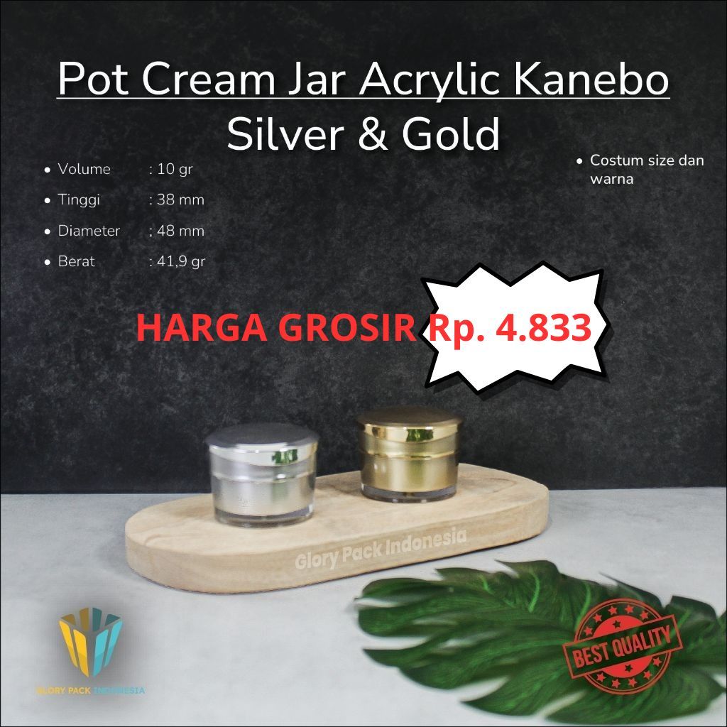 Pot Kosmetik Acrylic Kanebo 10gr/Pot Cream Acrylic Kanebo 10gr/Acrylic Pot Jar 10gr Kanebo Praktis E