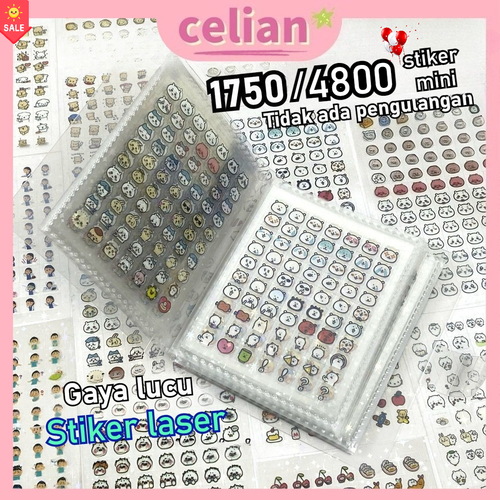 [1700/4800 Stiker]Stiker lucu kartun  mini/Sticker Hologram Laser /Stiker aesthetic pack/STIKER  KOR