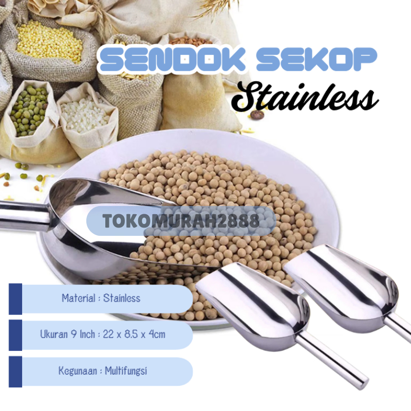 Sendok Skop Es Batu Stainless / Skop Es / Skop Serbaguna
