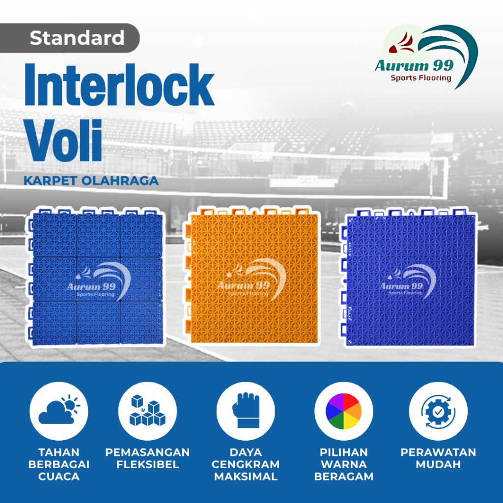 Interlock Voli - Lantai Interlock Lapangan Voli | Karpet Lapangan Voli | Matras Lapangan Voli (Stand