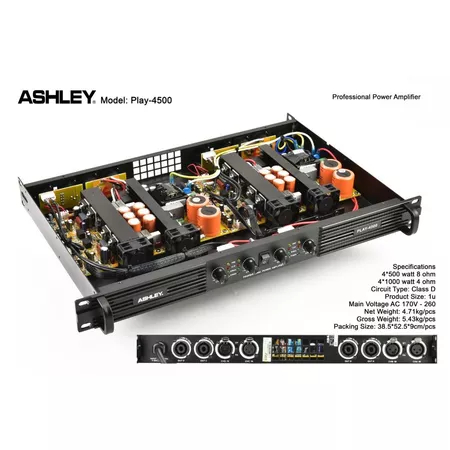 Power 4 Channel Ashley PLAY4500 PLAY 4500 PLAY-4500 Original