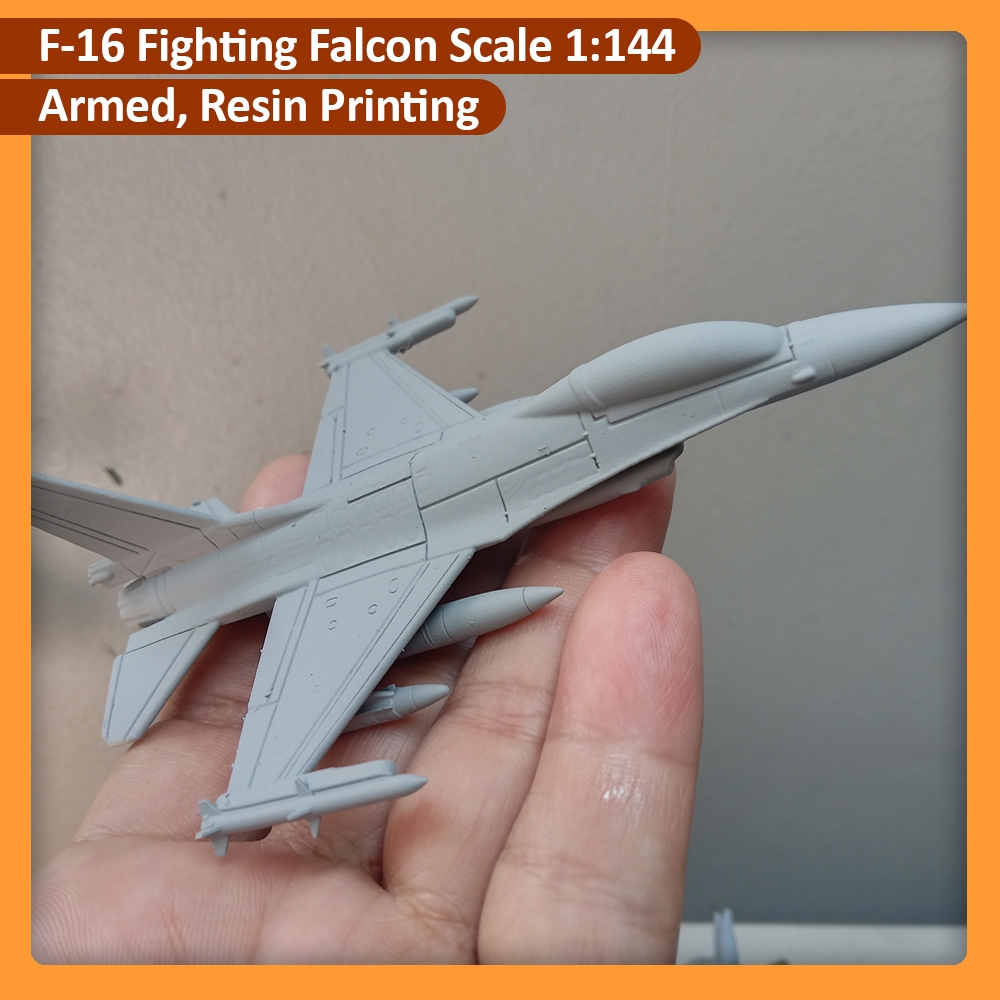 3D print Resin Pesawat F-16 Fighting Falcon Scale 1:144 Miniatur pesawat F16 resin armed dilengkapi 