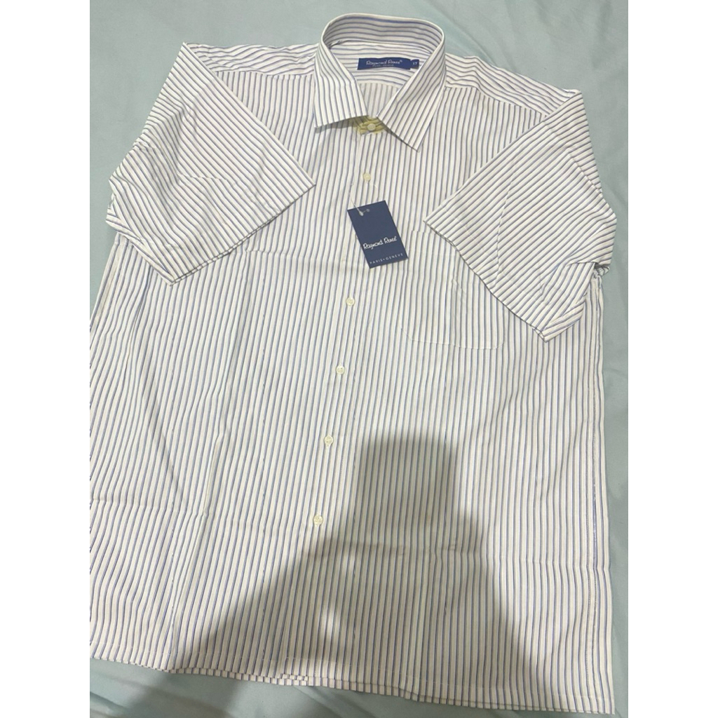 PL Kemeja Lengan Pendek Raymond Renee (Salur Putih Biru)