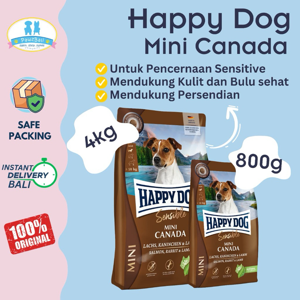 Happy Dog Mini Adult Canada Dry Food Dog 800gr dan 4kg | Makanan Kering Anjing Mini Dewasa varian Ca