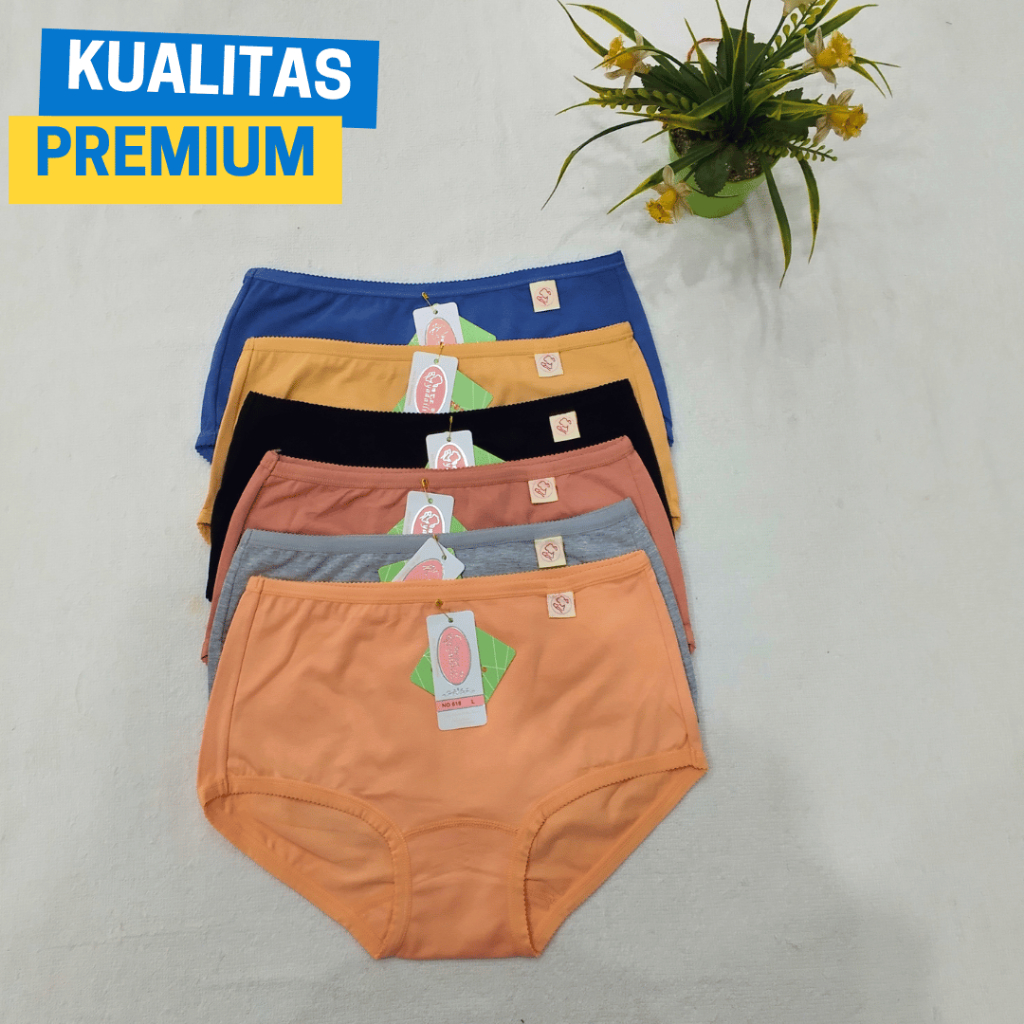 6Pcs Celana Dalam Wanita Yadaili CoolMax Katun Premium Size M s/d XXXL - Celana Dalam 618 Lembut Sup