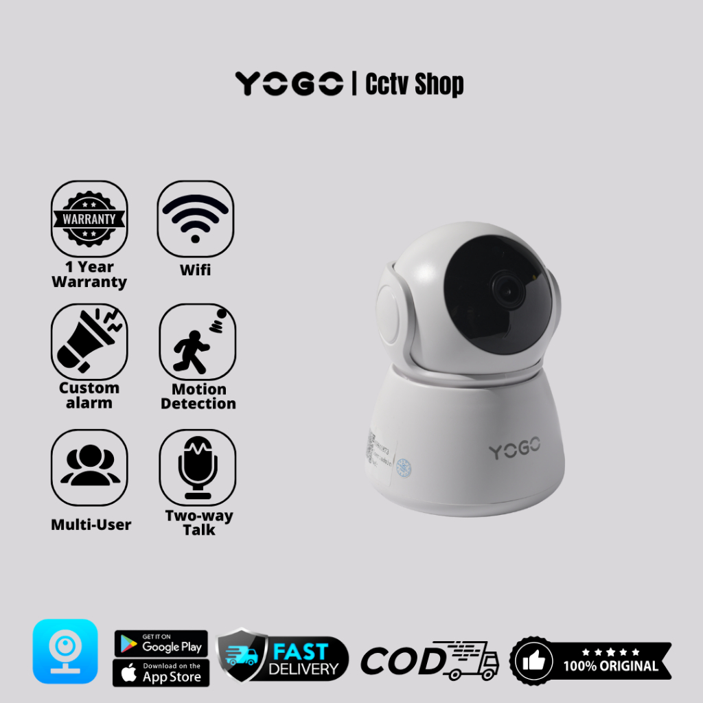 YOGO Original COD CCTV V380 IP Camera Mini 2MP HD 1080P Wireless CCTV Wifi Snowman Kamera CCTV V380 