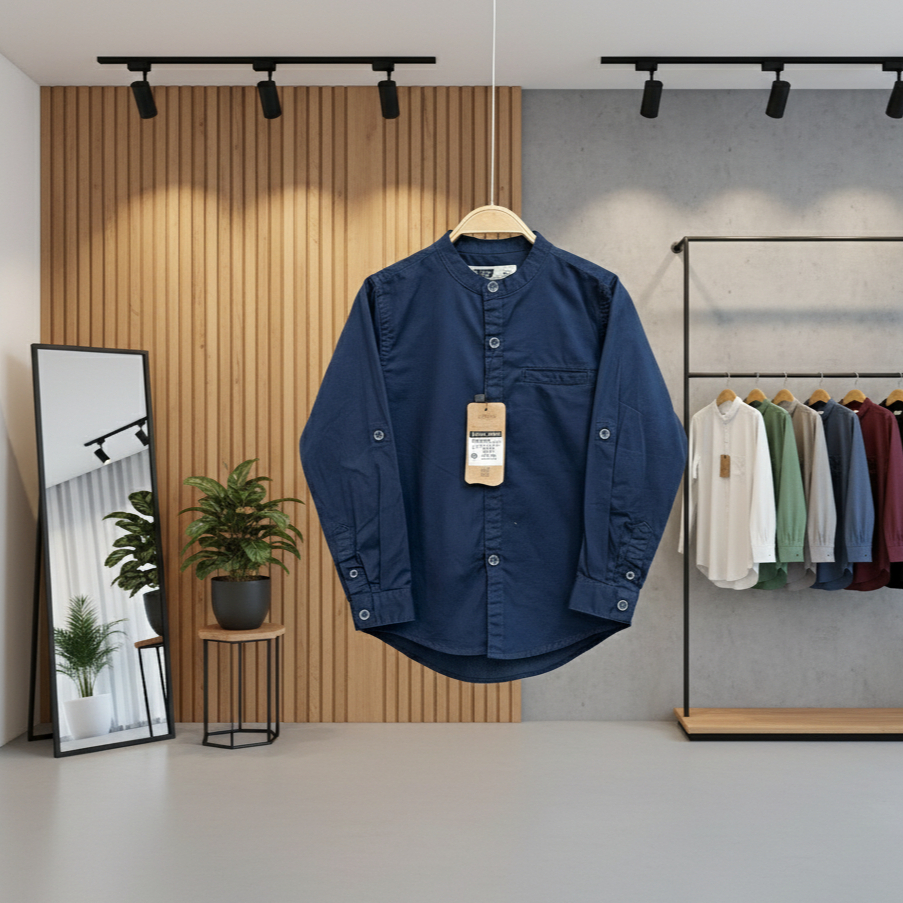 Kemeja koko lengan panjang Agera junior Premium Quality Twill VR - Kemeja koko panjang Polos