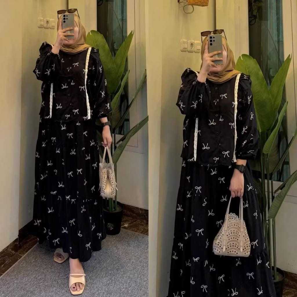 ZAYNA SET RAYON ROK MIX RENDA BUSUI FRIENDLY // SETELAN ROK RAYON // ONE SET RENDA RAYON // SETELAN 