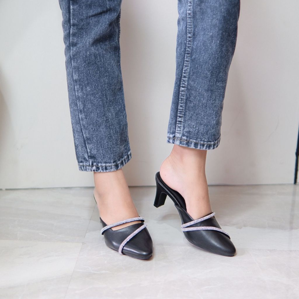 ANP FASHION STORE - Sendal Wanita Koleksi Terbaru Hak Tinggi 7cm Bahan Sintetis High Heels Undangan/