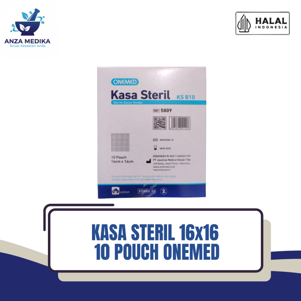 Kasa Steril ONEMED 16x16 cm – 10 Pouch | Kasa Medis Steril Luka Operasi & Perban