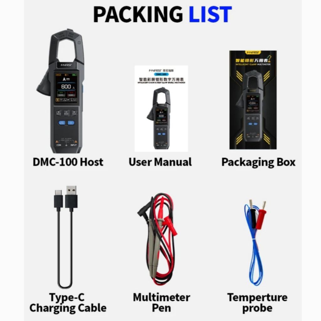 Multimeter Fnirsi Dmc-100 Tang Ampere Dc Clamp Meter Digital Amper Ac Arus Dual Dmc100 Plts Mobil Co