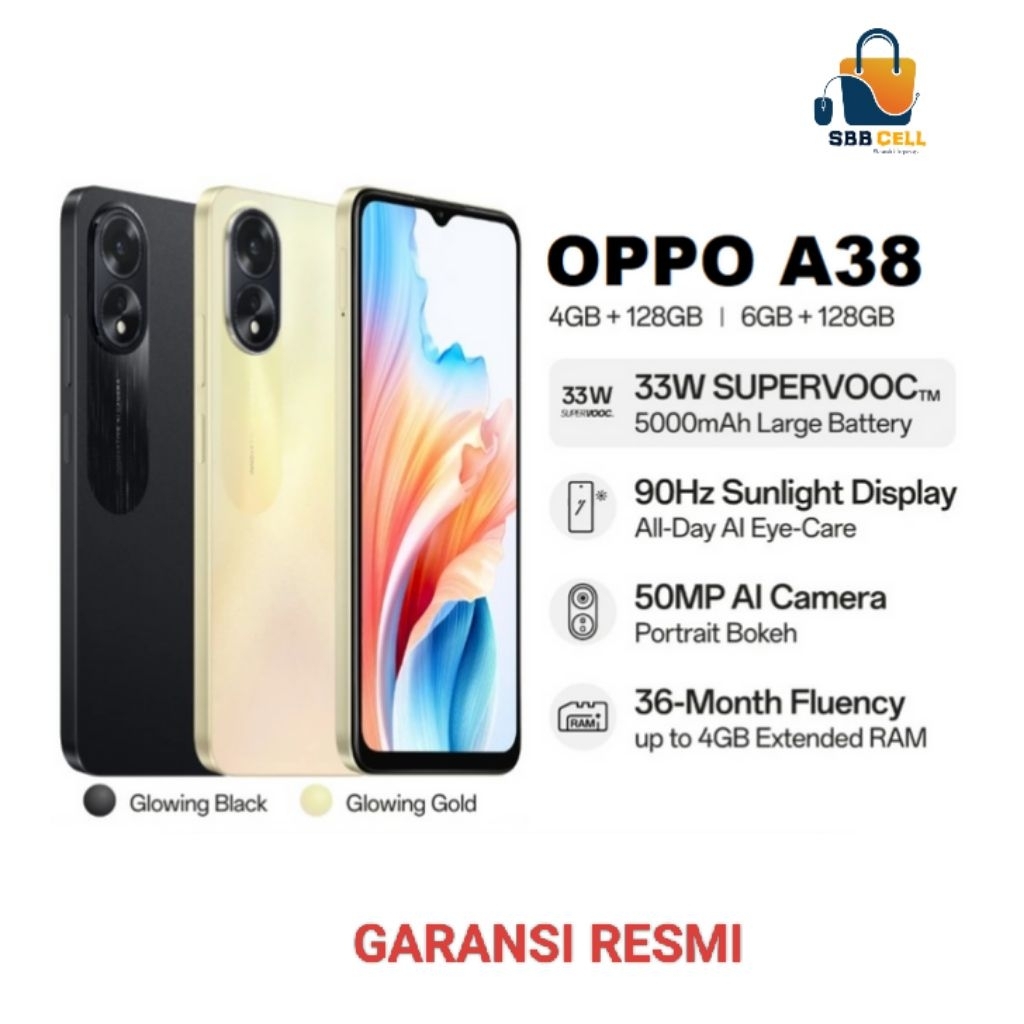 HP OPPO A38 6/128 GB - OPPO A 38 RAM 6GB ROM 128GB GARANSI RESMI