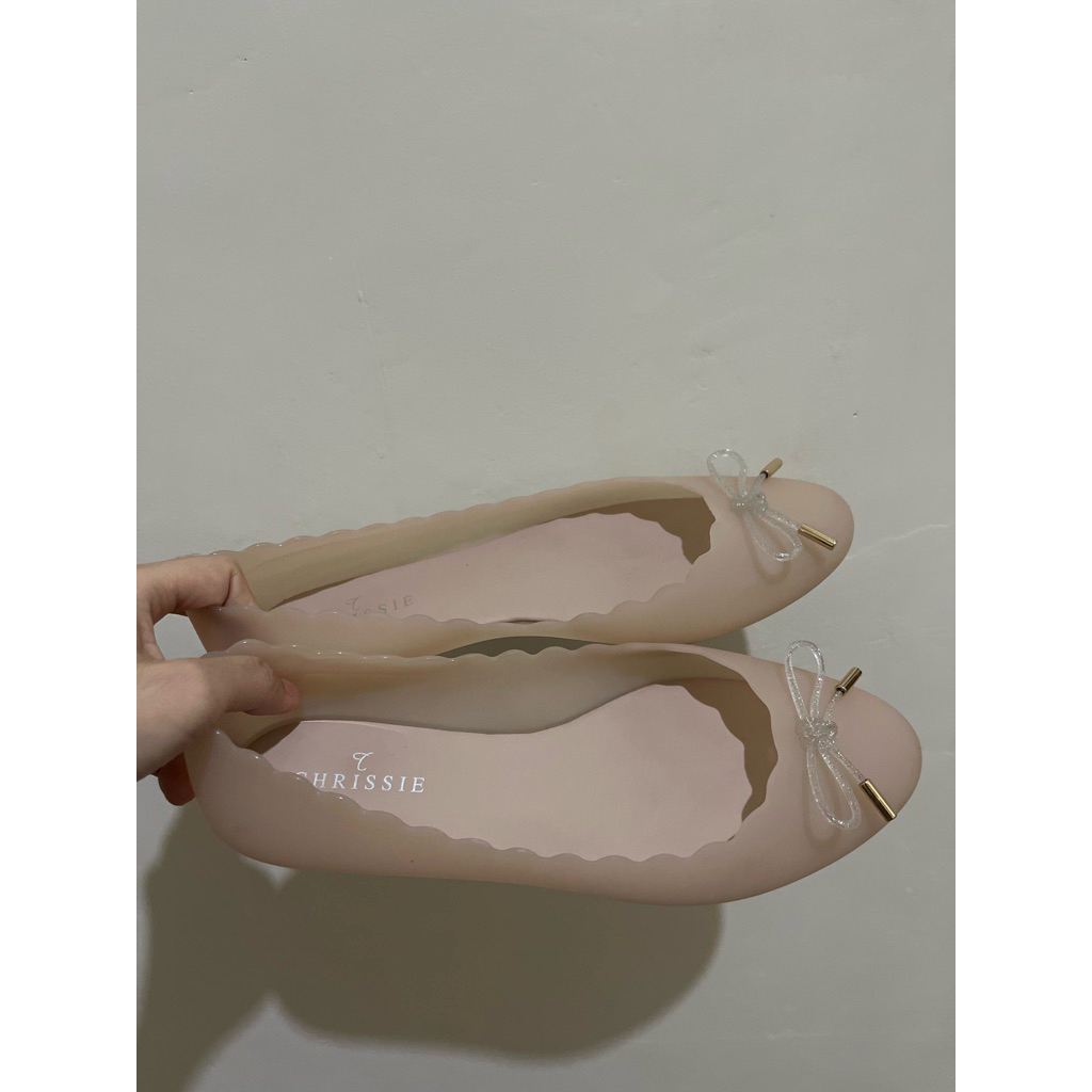 preloved flat shoes jelly chrissie payless nude