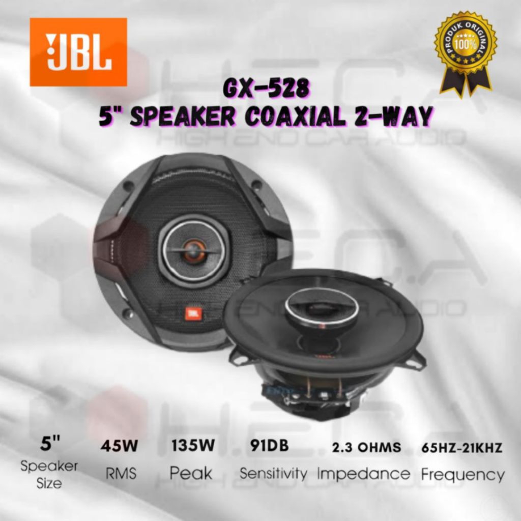 JBL GX-528 Speaker Coaxial 5.25 Inch 2 way 45W RMS 135W Peak Power Audio Mobil GX528