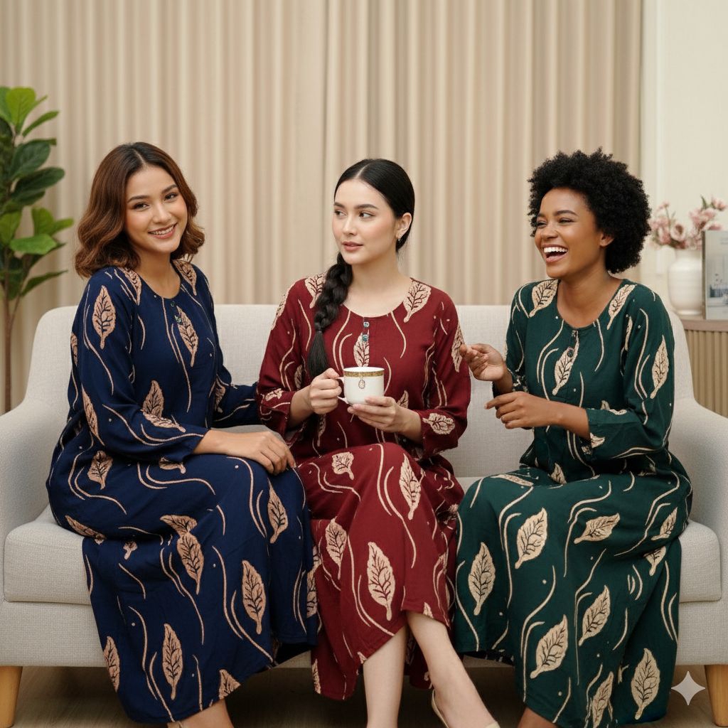 3pcs 100rb Gamis motip Terlaris keren