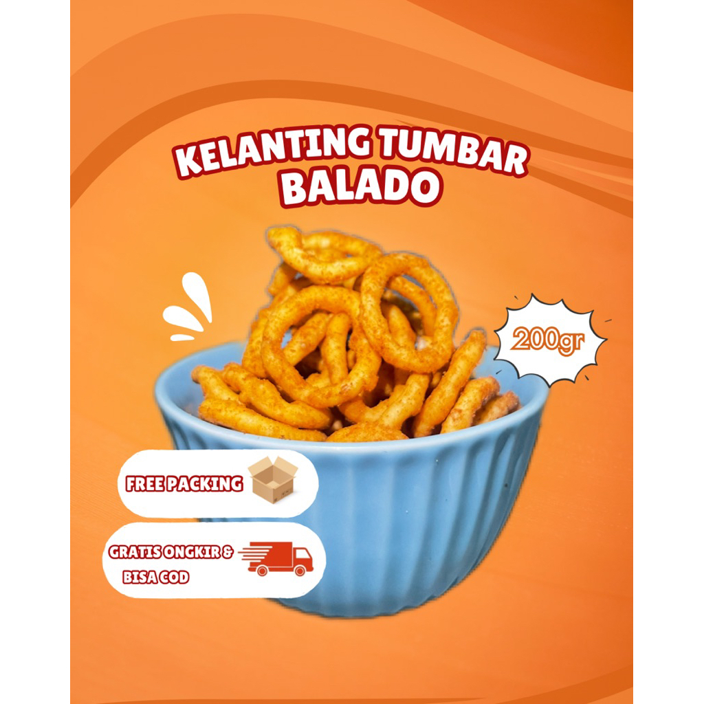 PROMO cemilan pedas / kelanting udnag pesas/ kelanting tumbar pedas
