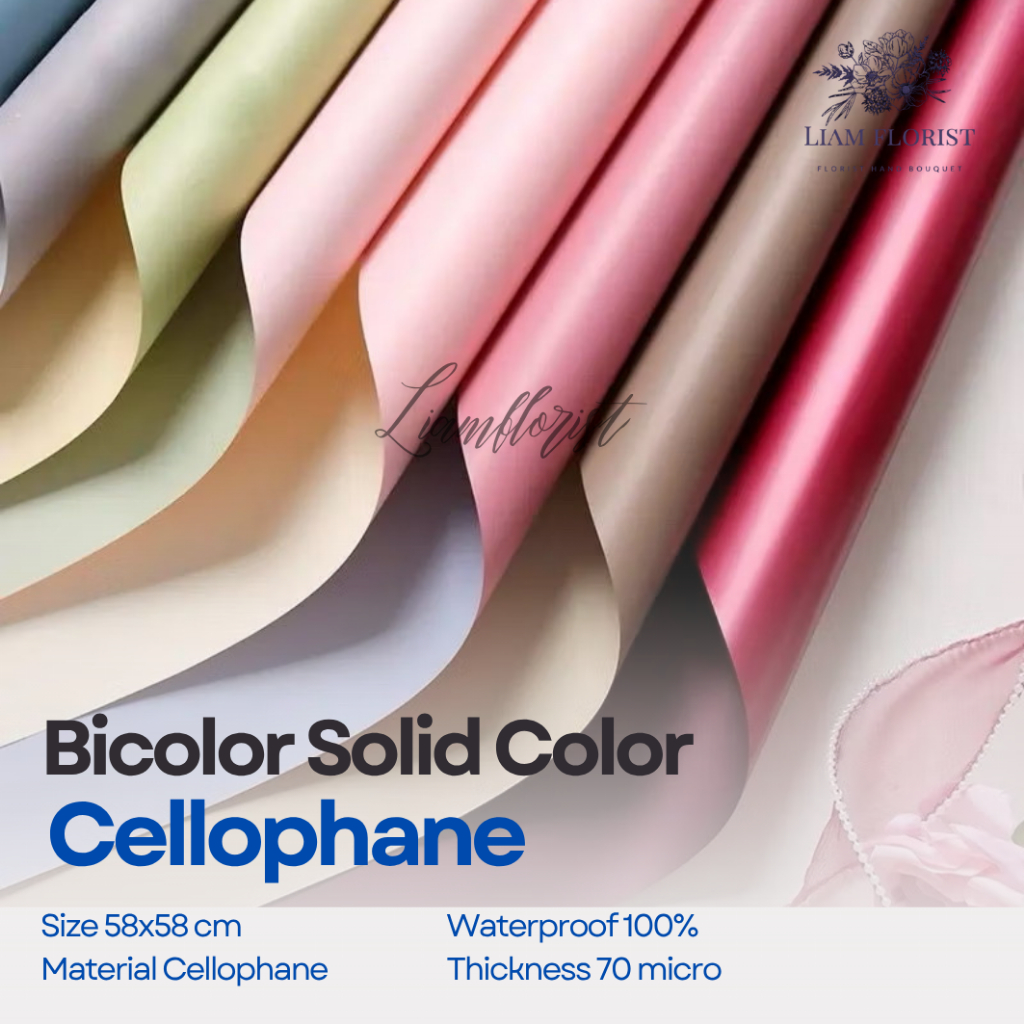 CELLO 2 WARNA BICOLOR Flower Wrapping Paper/Flower Wrapping Paper Bicolor Solid Color Cellophane Wat