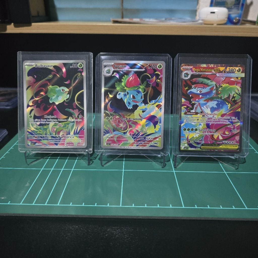 Pokemon TCG Indonesia Mega Venusaur EX SAR  set(bulbasaur & ivysaur AR)