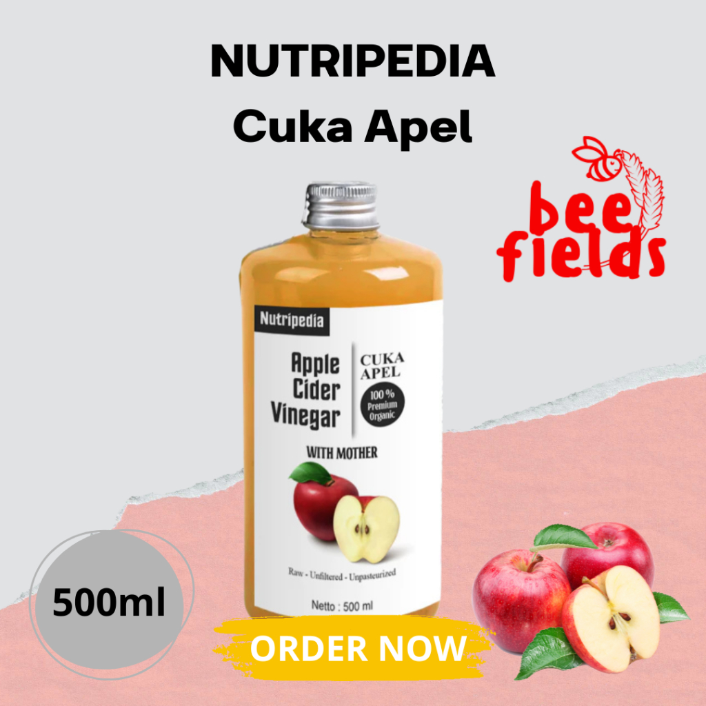NUTRIPEDIA -  Cuka Apel with The Mother | 100% Cuka Apel Original | Halal