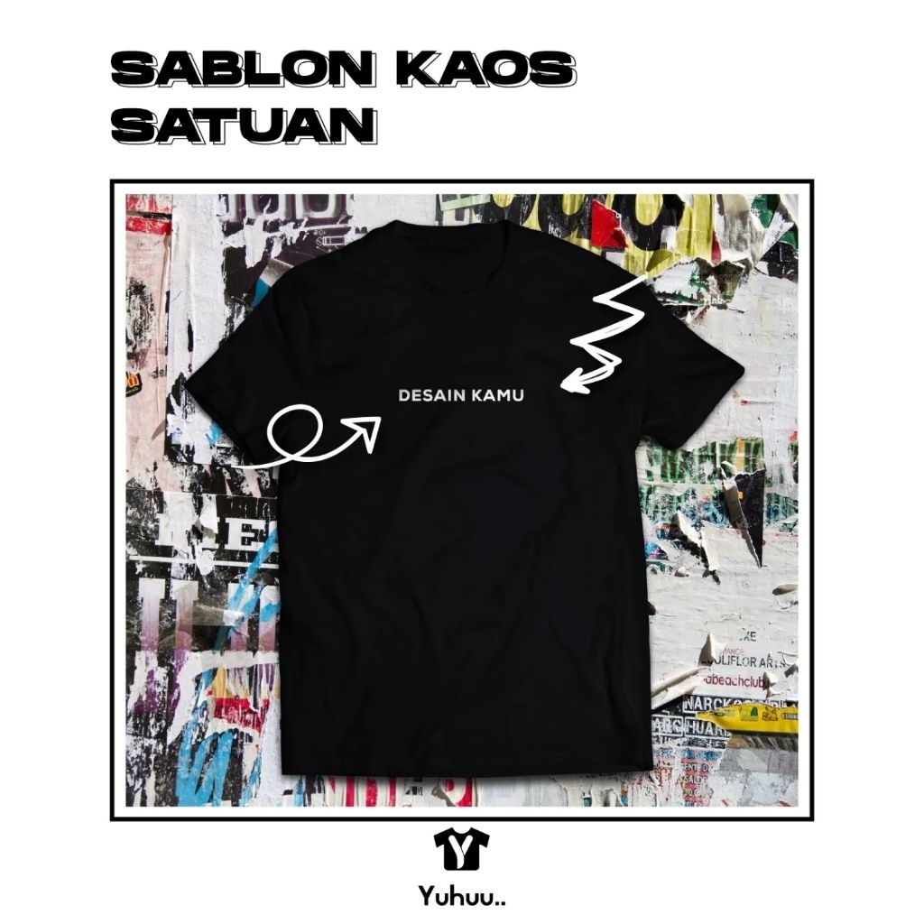 Kaos Custom Sablon Satuan DTF | Combed 30S | Bikin kaos satuan | LANGSUNG PROSES