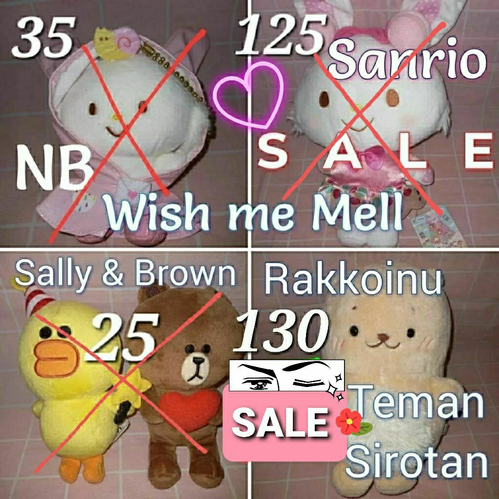 CLEARANCE SALE! PL Boneka Rakkoinu teman sirotan shirotan kado gift wish me mell well WMM sanrio LIN