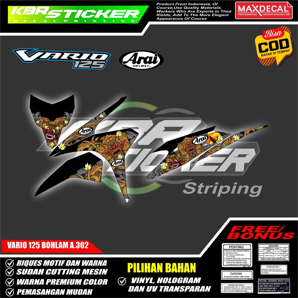STRIPING TRANSPARAN VARIO 125 OLD BOHLAM LIVERY