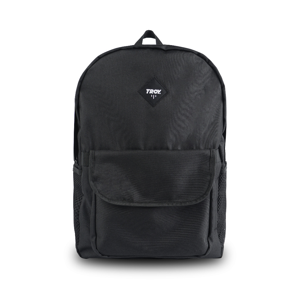 Troy Company Backpack Black Flappy - Tas Ransel Tas Sekolah BP 3391