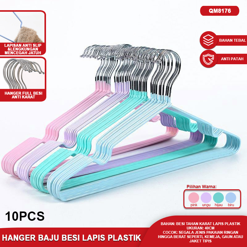 Gantungan Baju Lipat Multifungsi 360°/Hanger Besi Lapis Plastik/Jemuran Dengan Jepitan Magic Hanger