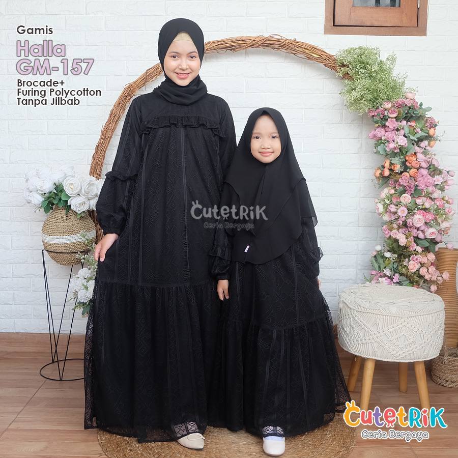 Gamis Remaja Kekinian Korean Gamis Hitam Remaja Gamis Brukat anak Perempuan Baju Gamis Anak Cutetrik