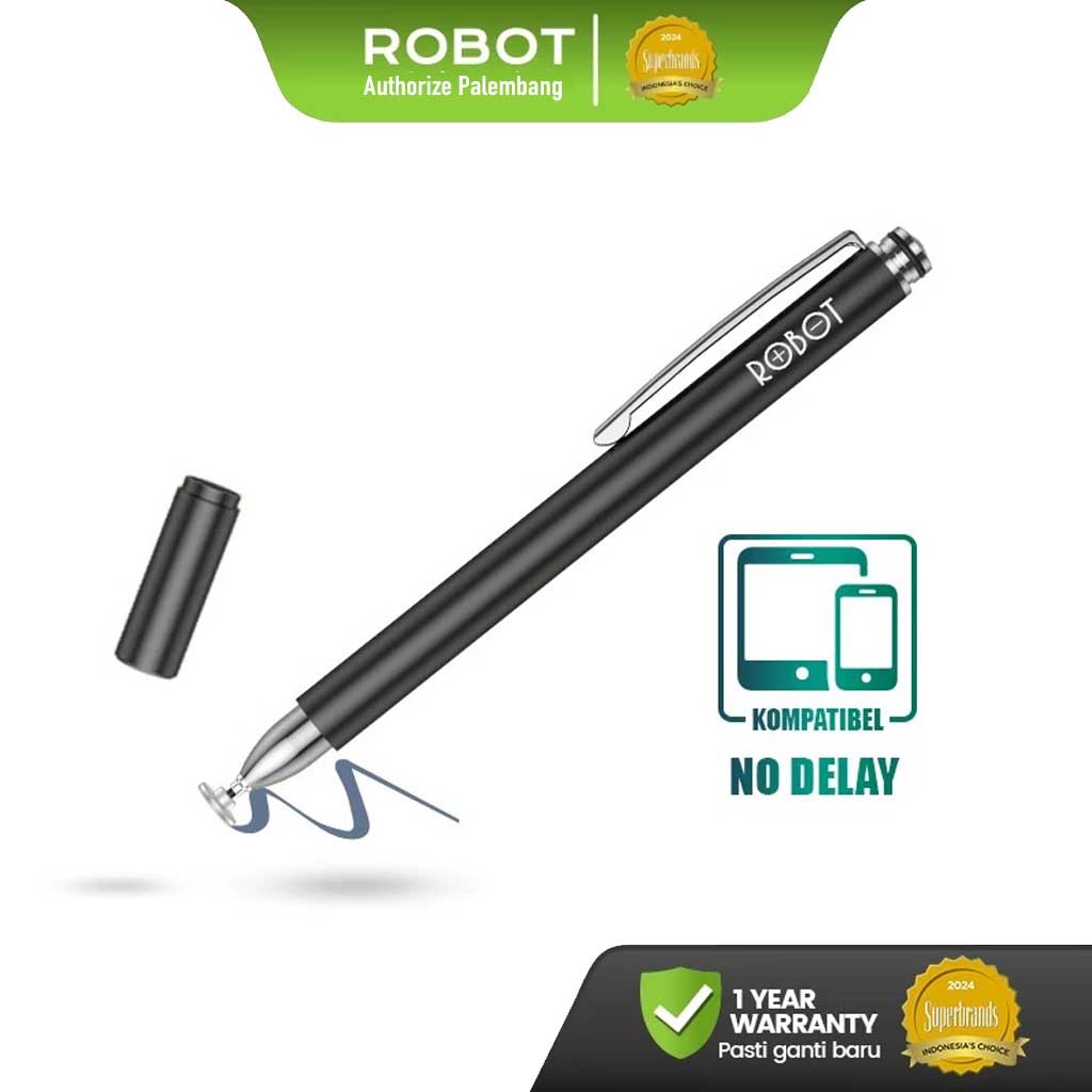 ROBOT RSP02 Universal Capasitive Stylus Pen Black For Mobile dan Tablet Garansi Robot 1 Tahun