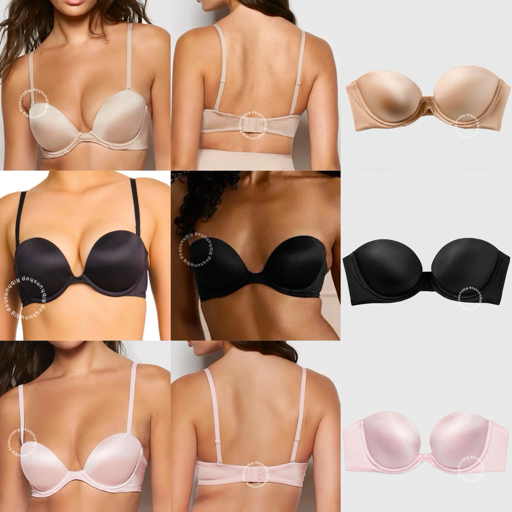 La Senza Original Strapless Bra Push Up Level 2 & Push Up Level 4 (Tali Bisa Dilepas Pasang )Size 32