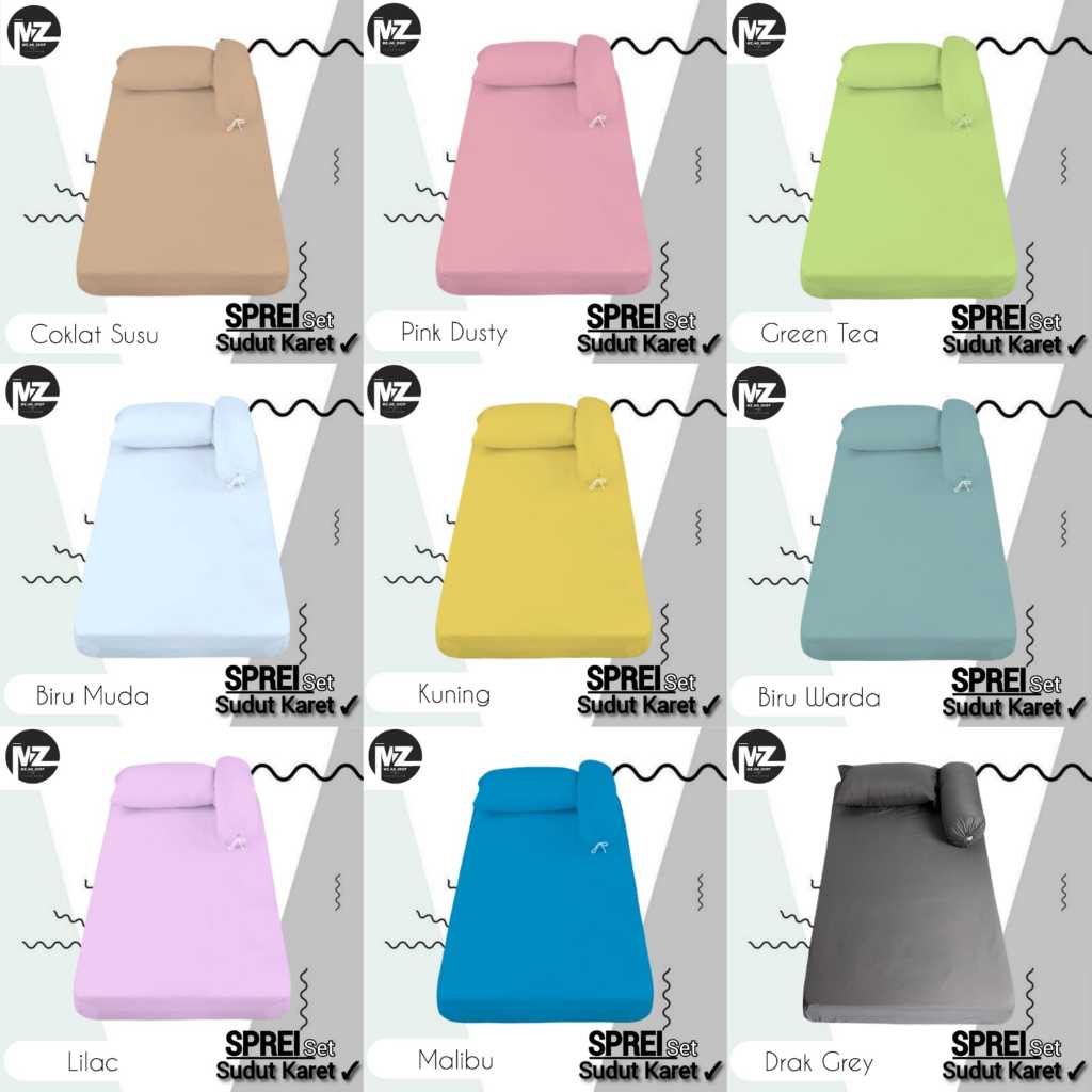 Sprei 90x200x25 Polos Bahan Katun Microtex - Sprei Single Bed 90x200 100x200 120x200 Sprei Set No.4