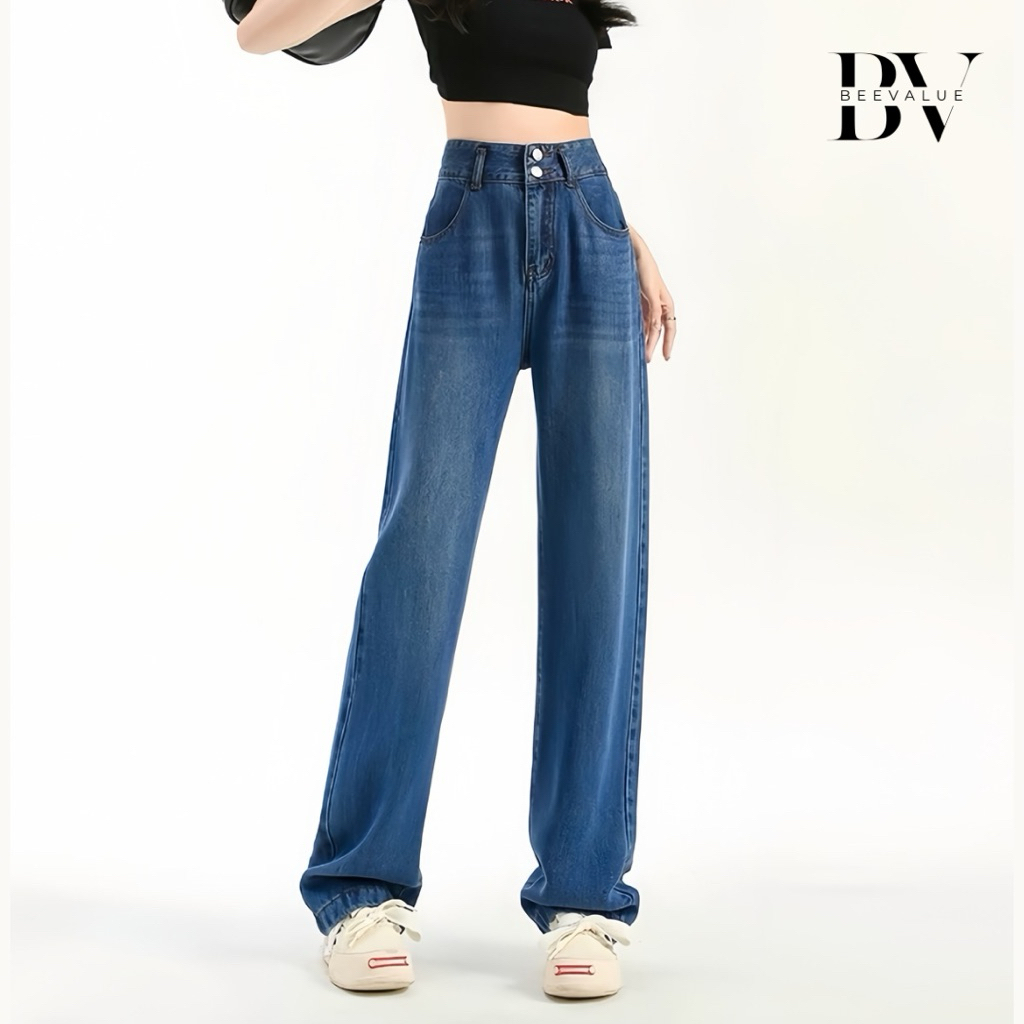 [Beevalue] Celana Jeans Panjang Wanita Highwaist Loose Jeans Kulot Jeans Wide Leg Jeans Loose Jeans 