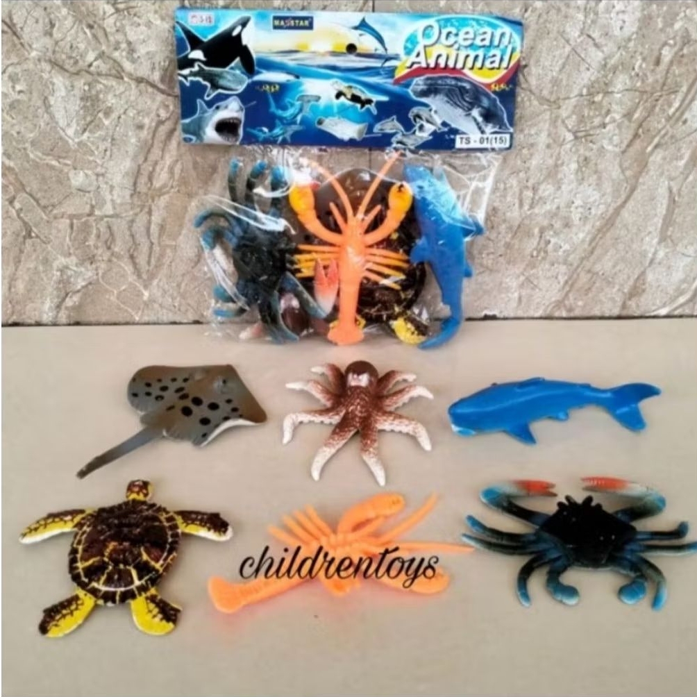 Mainan wild animal mini, Mainan animal mini, Mainan kebun binatang, Mainan binatang laut