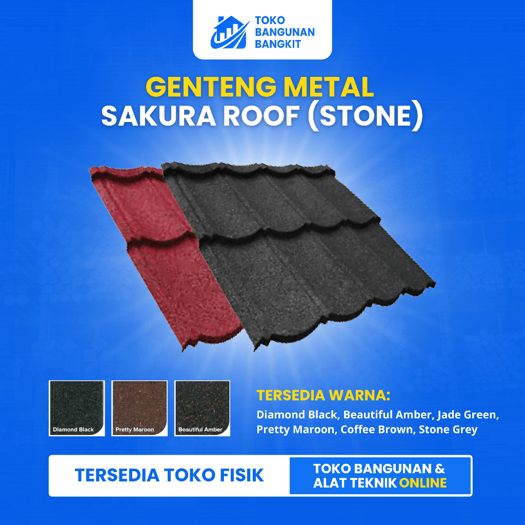 GENTENG METAL SAKURA ROOF STONE - BERBAGAI PILIHAN WARNA