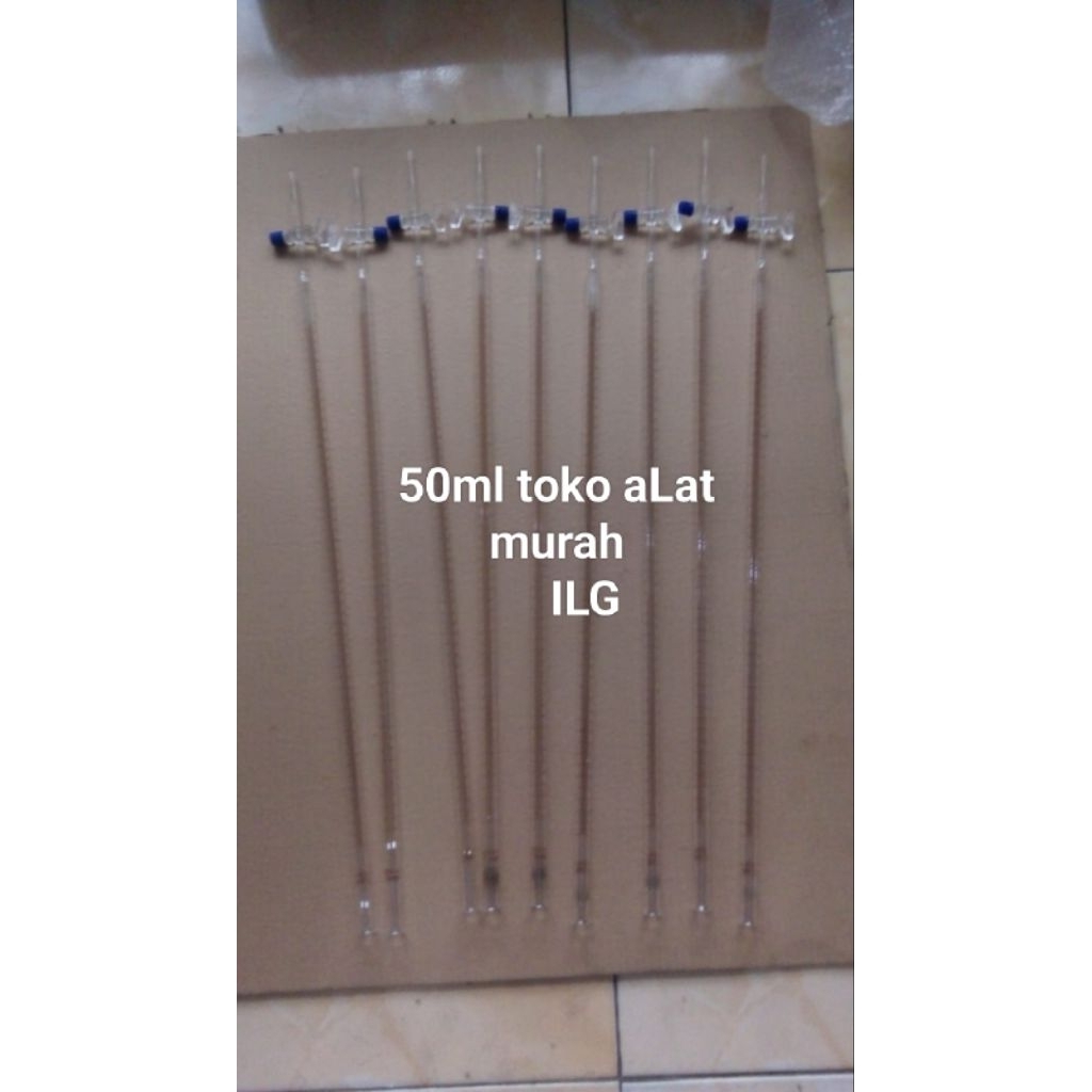 buret 50 ml kran glass pyrex grade A