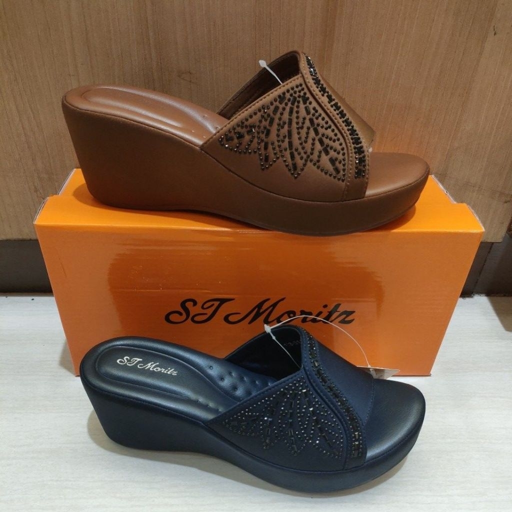 SANDAL WEDGES ST.MORITZ RINGAN HAK 7CM NEW ARRIVAL (36-40)