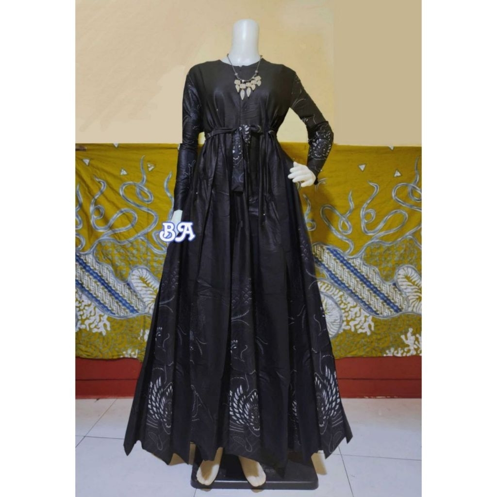 [hyrabatik] Gamis Wanita Batik - Gamis Elegan Simple Mewah