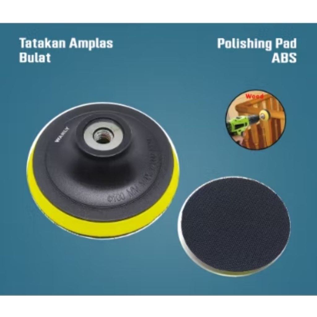 Tatakan Amplas 4 Inci l Pad Perekat Amplas Kasar l Gerinda Tangan
