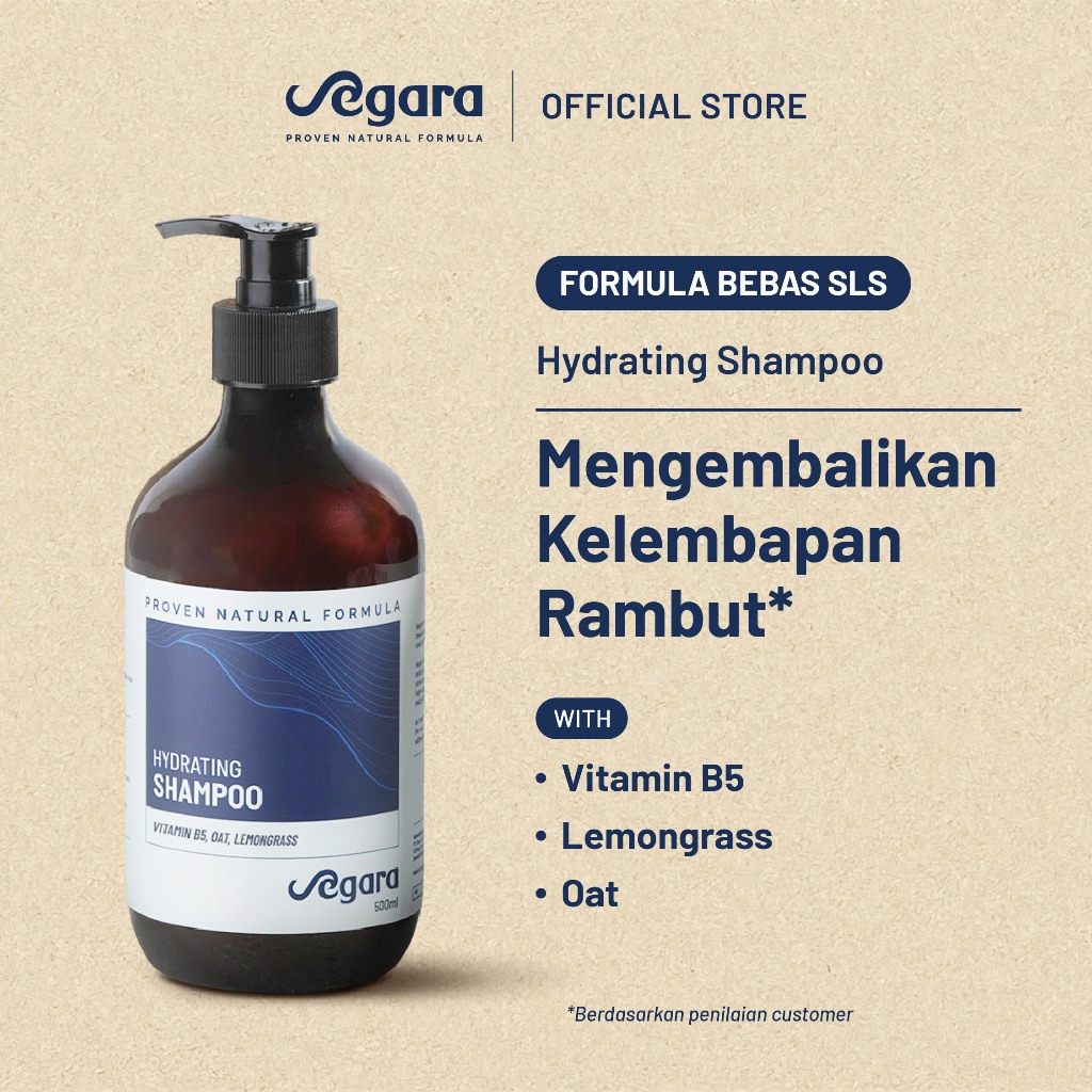 SEGARA Hydrating Shampoo BPOM - Untuk Kulit Kepala Gatal Ketombe Kering Lepek Rusak | Oat & Vitamin 