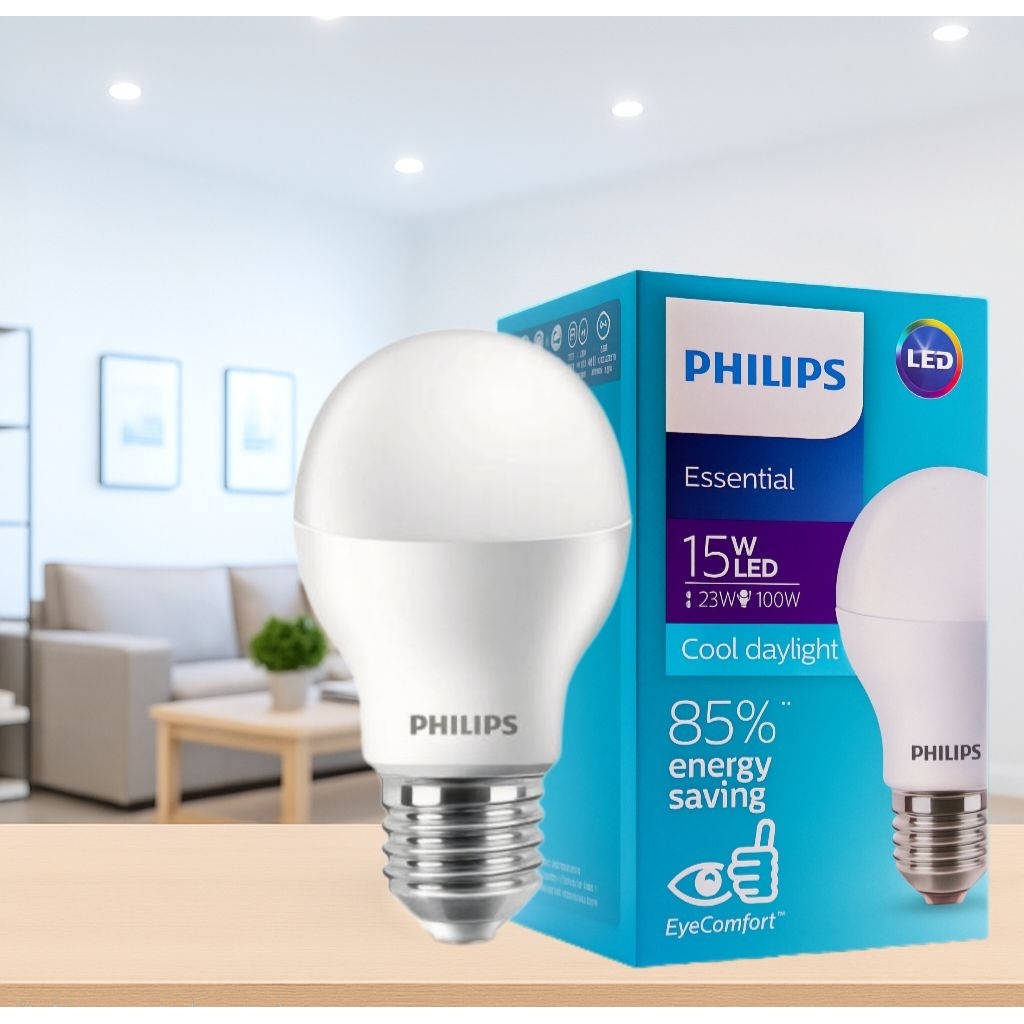 Philips Essential 15 Watt Lampu LED Bohlam Cahaya Putih