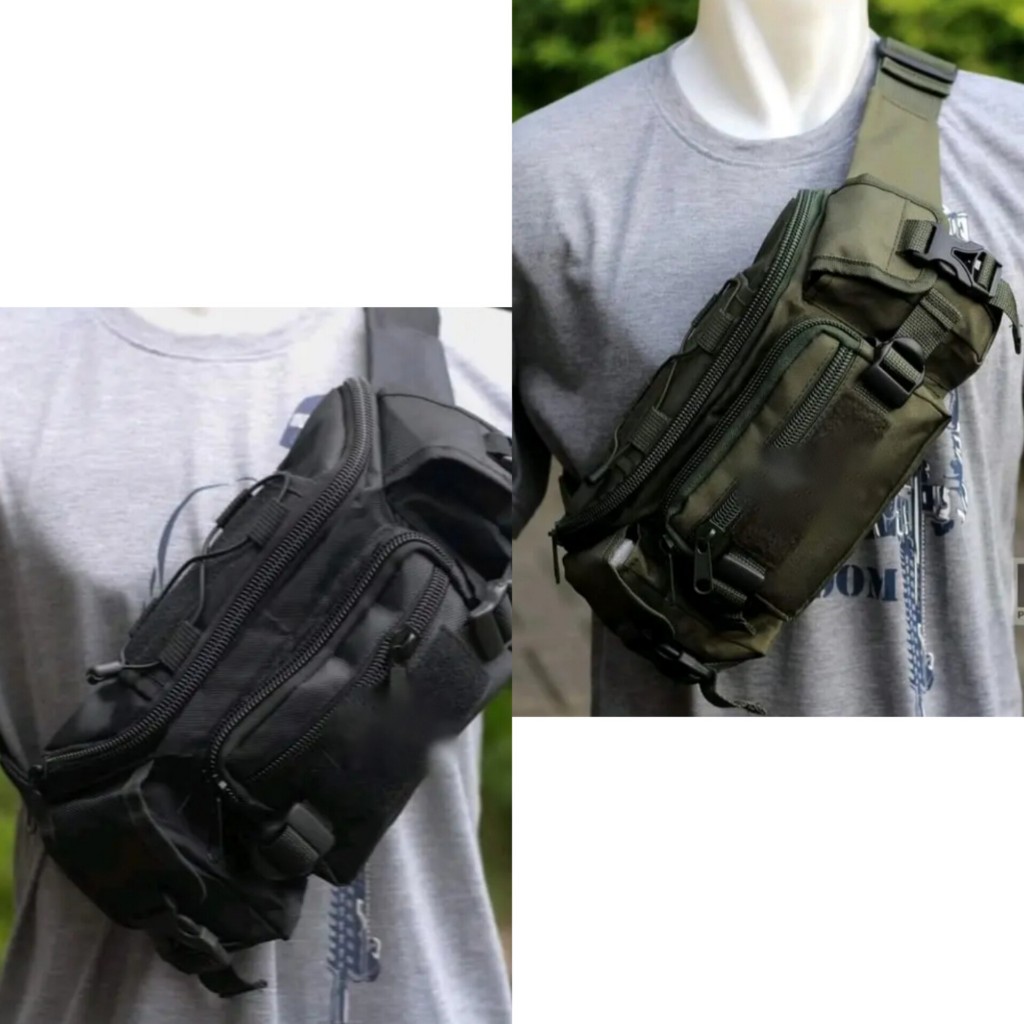 Waistbag Pria Tactical Army Tas Pria Tas Dada Bisa Cod